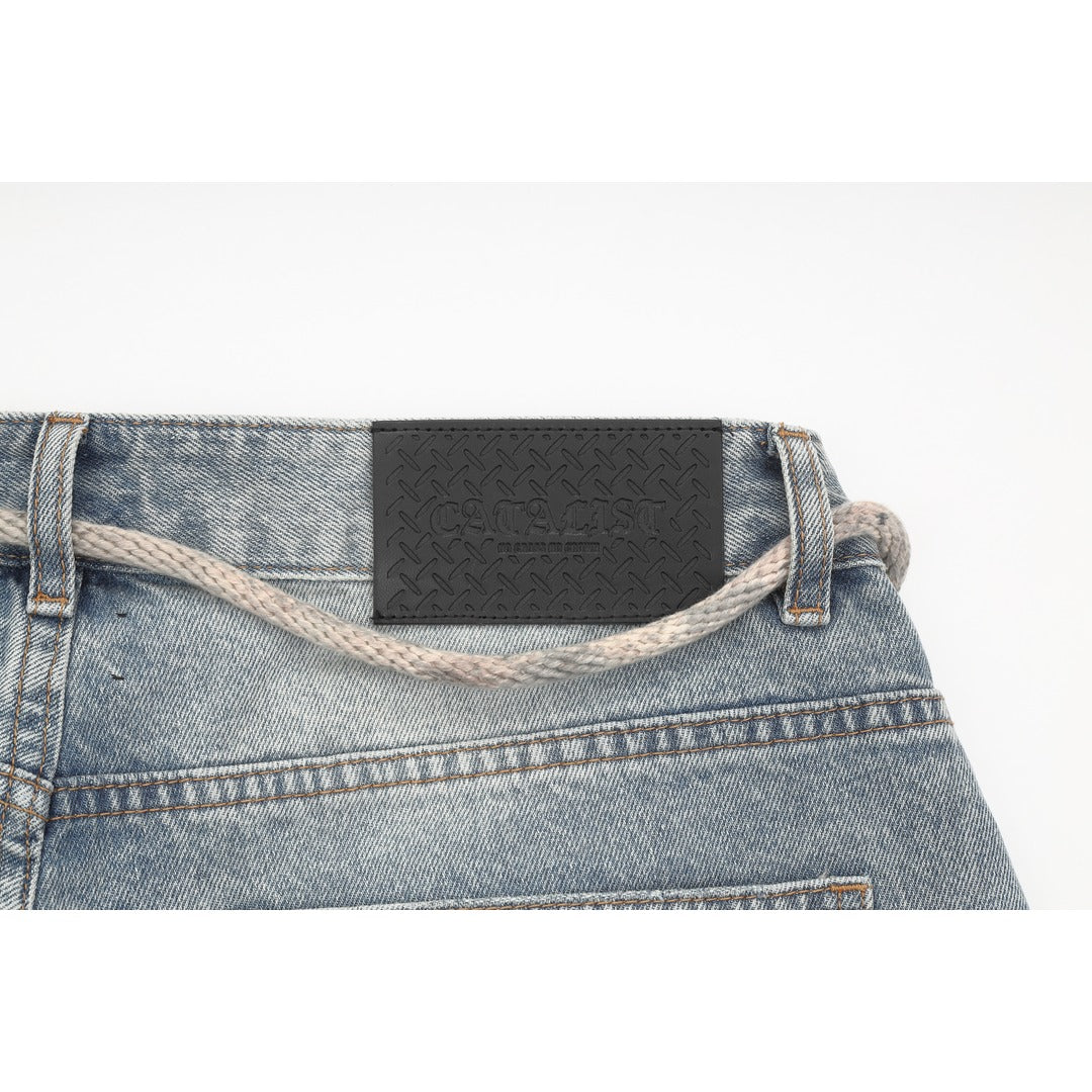 BIG LOGO PATCH DENIM SHORTS image 4