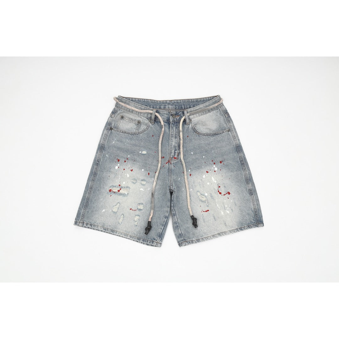 BIG LOGO PATCH DENIM SHORTS image 5