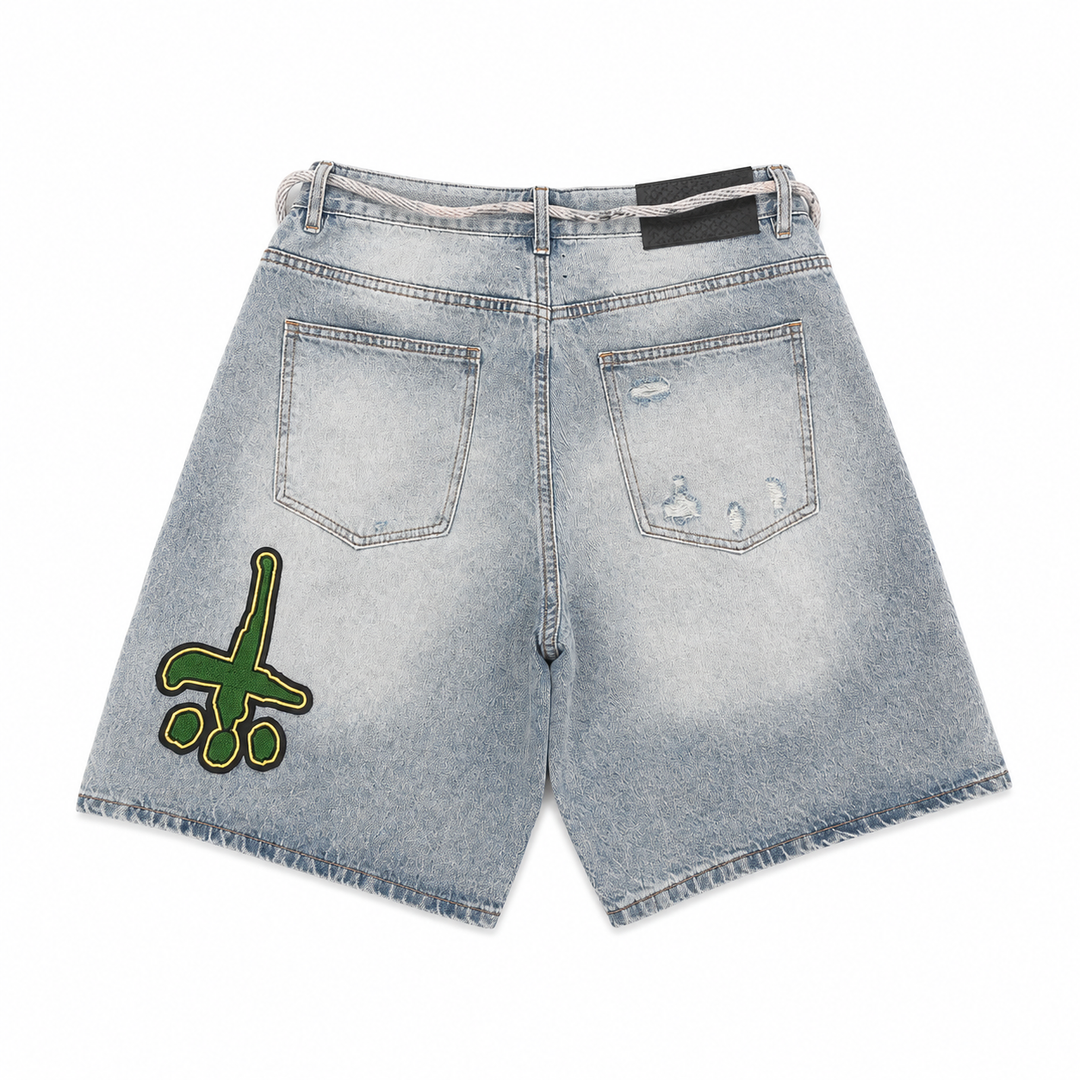 BIG LOGO PATCH DENIM SHORTS image 11