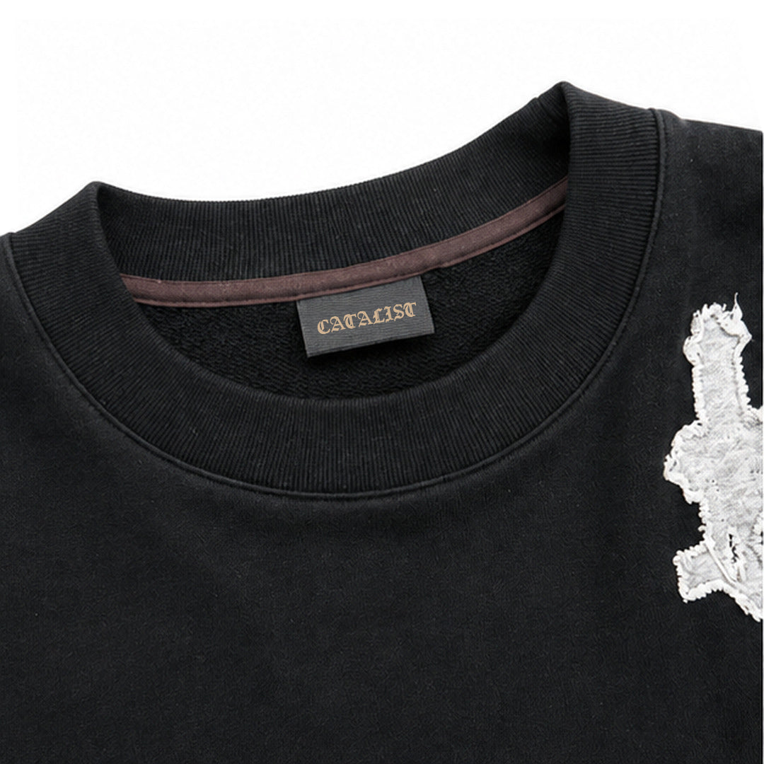 CROSS PATCHED SWEAT SHIRT