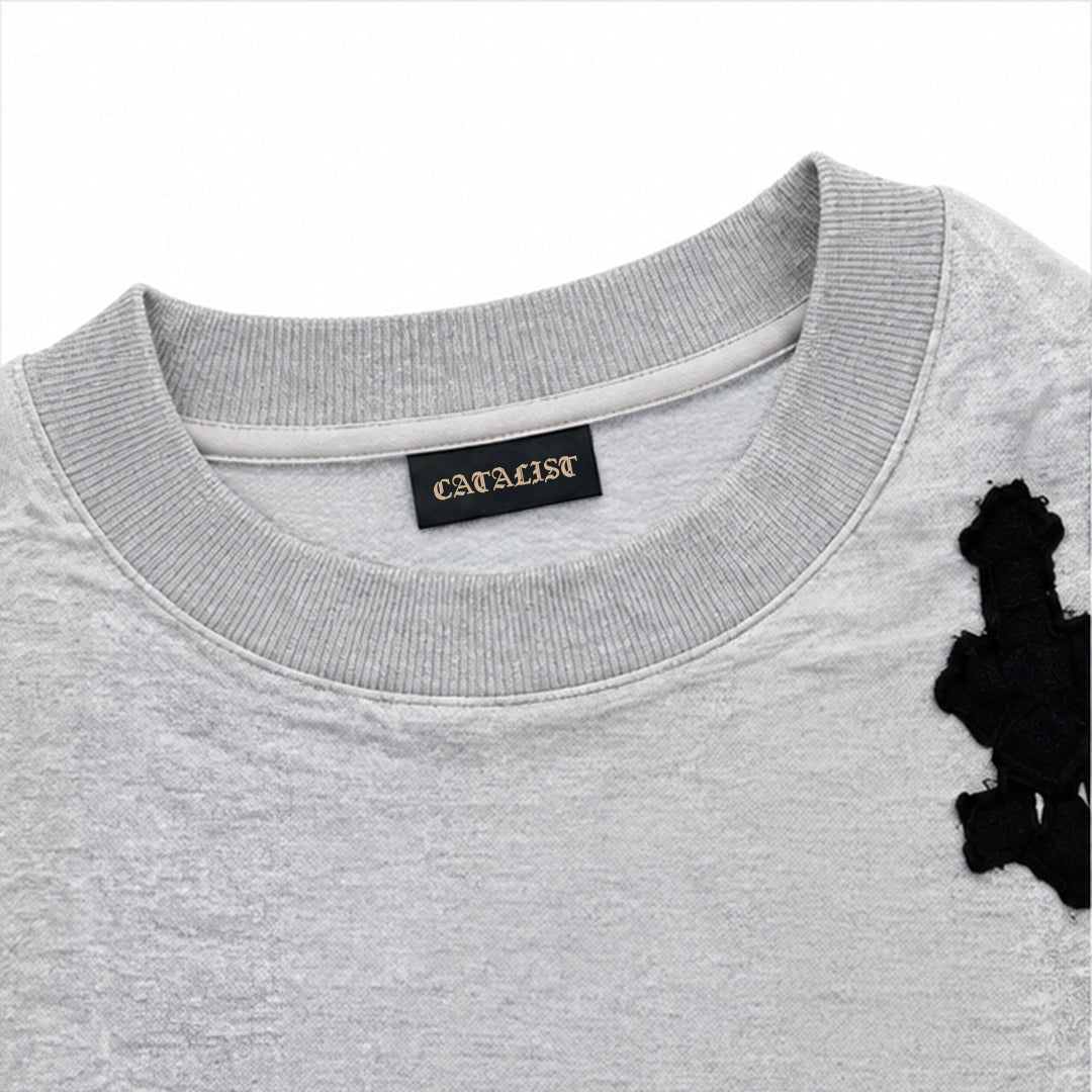 CROSS PATCHED SWEAT SHIRT