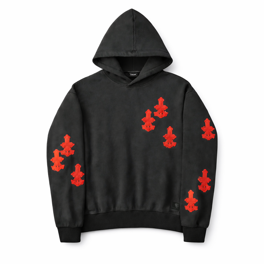 CROSS PATCHED SWEAT HOODIE image 1