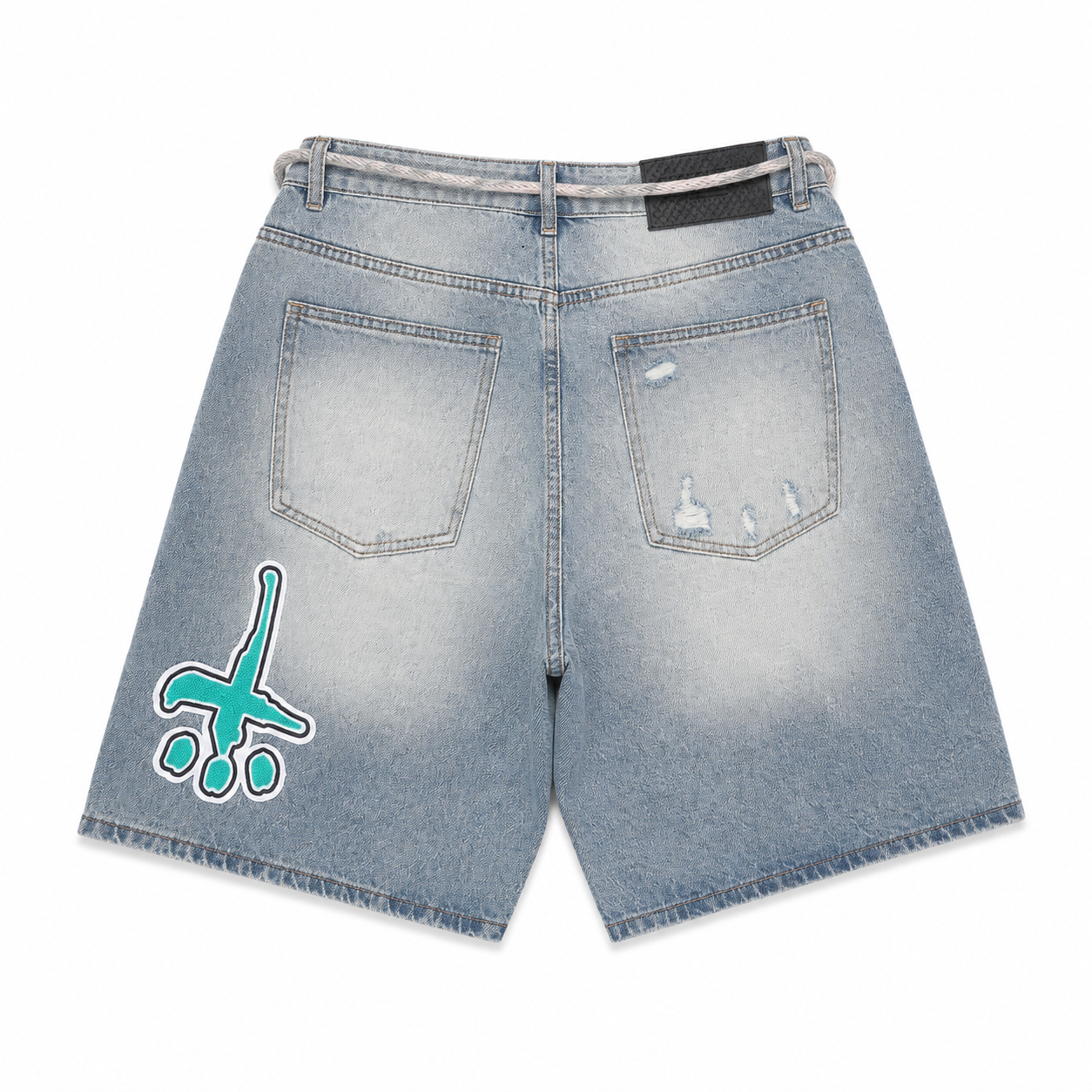 BIG LOGO PATCH DENIM SHORTS