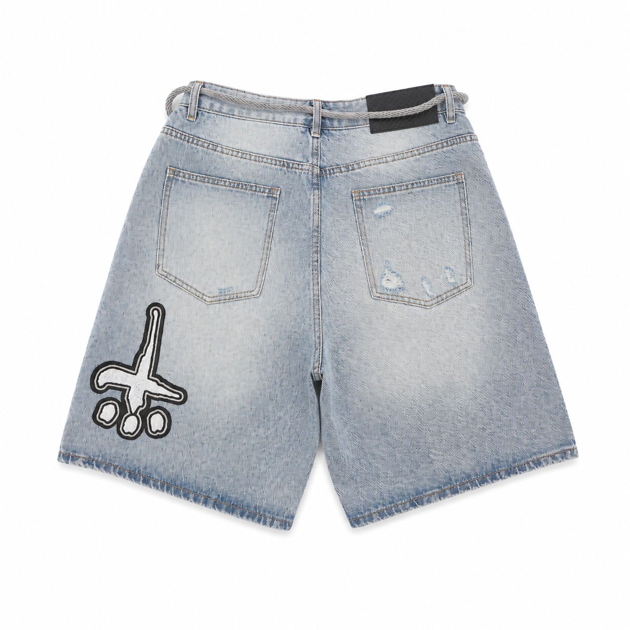 BIG LOGO PATCH DENIM SHORTS
