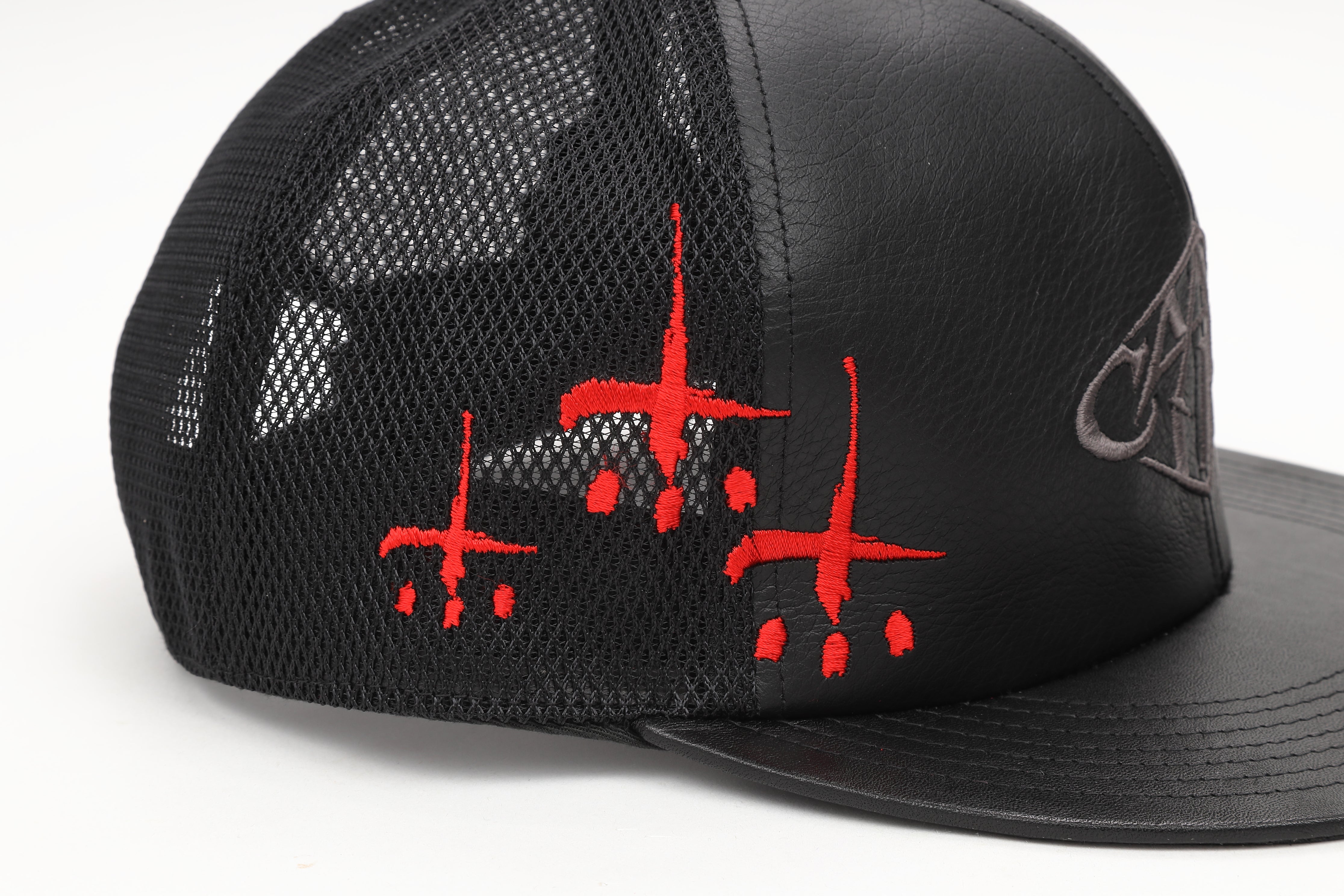 LEATHER SNAPBACK CAP "DIAMOND LOGO"