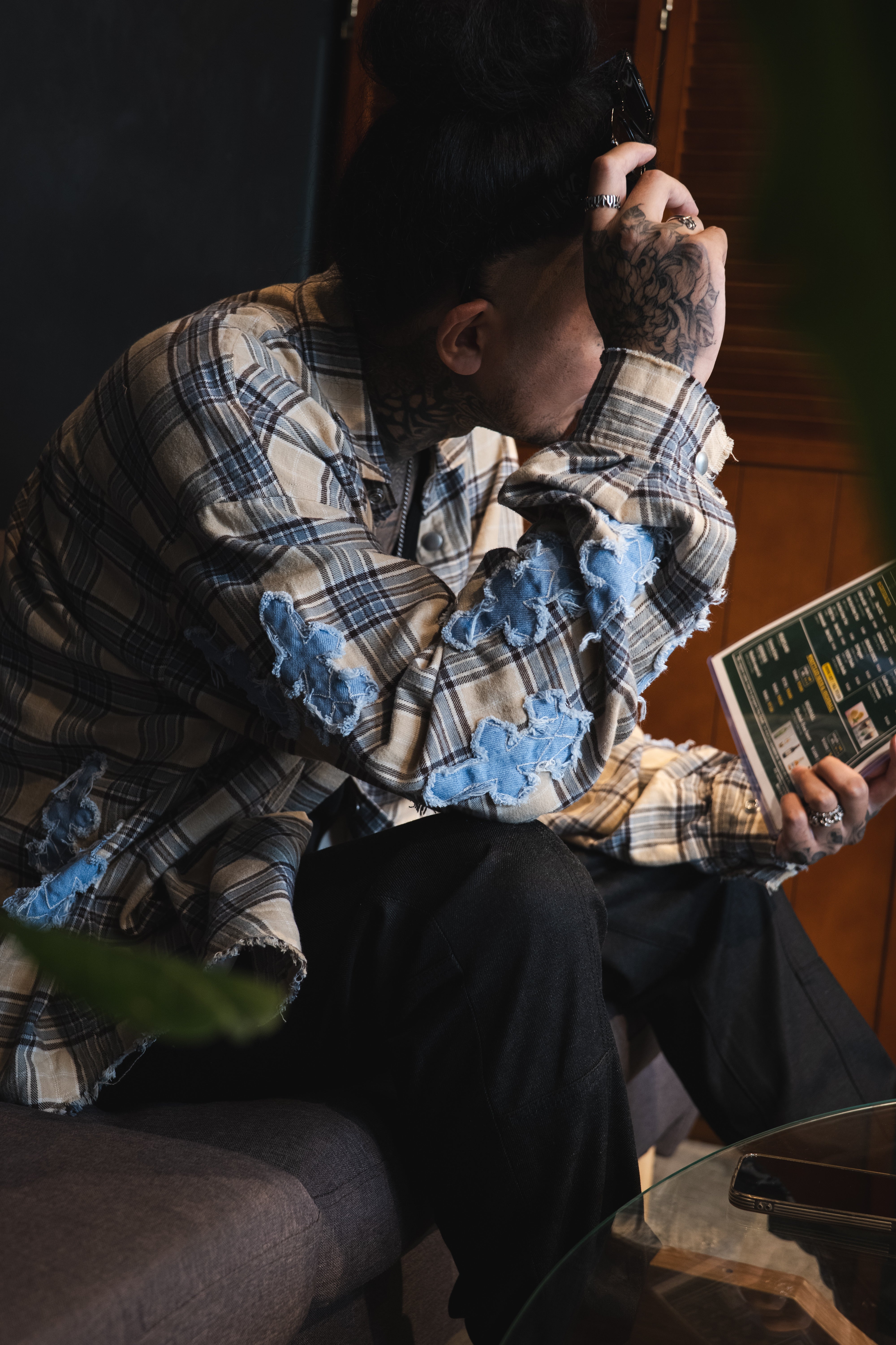 Denim Patch Check Shirts