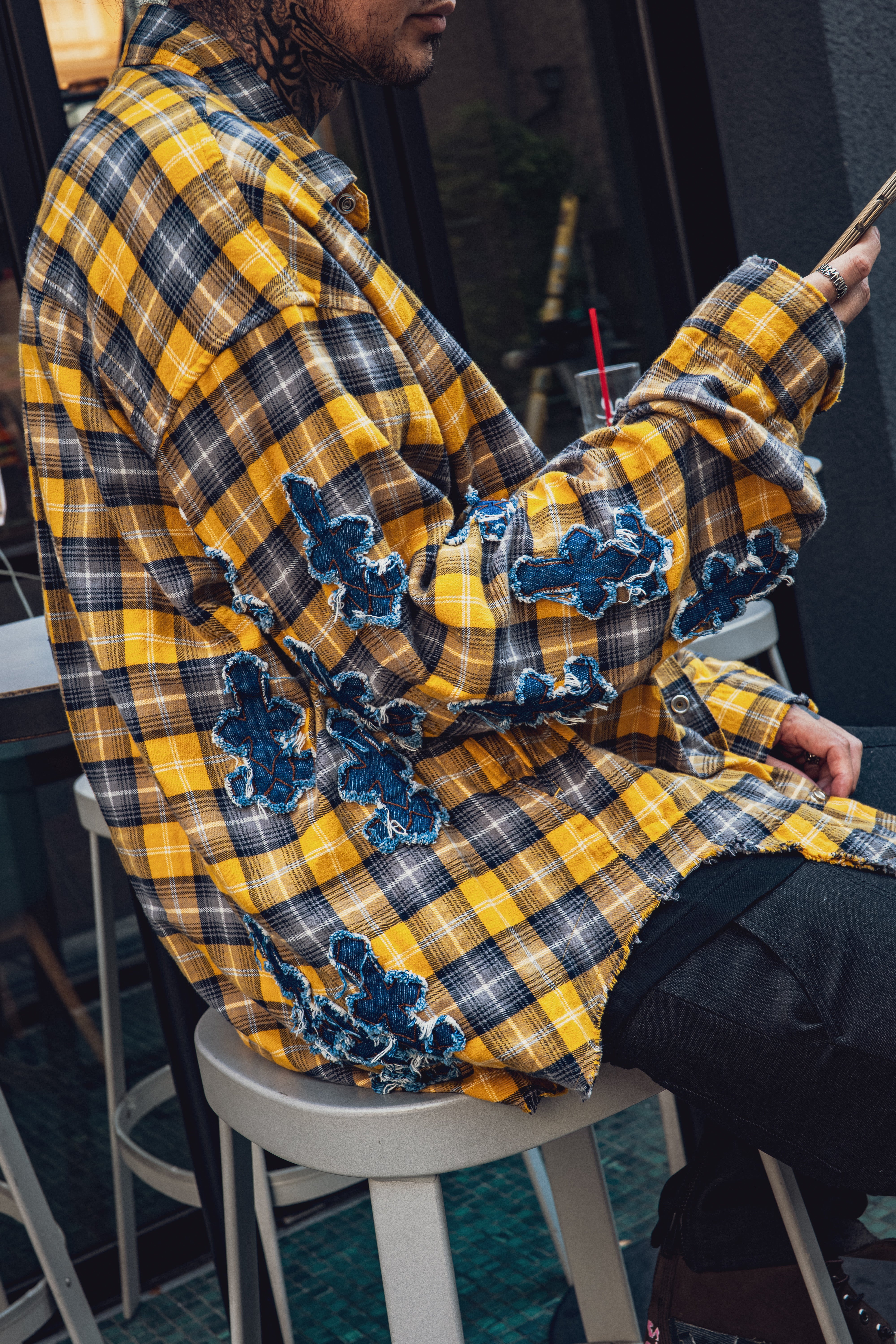 Denim Patch Check Shirts