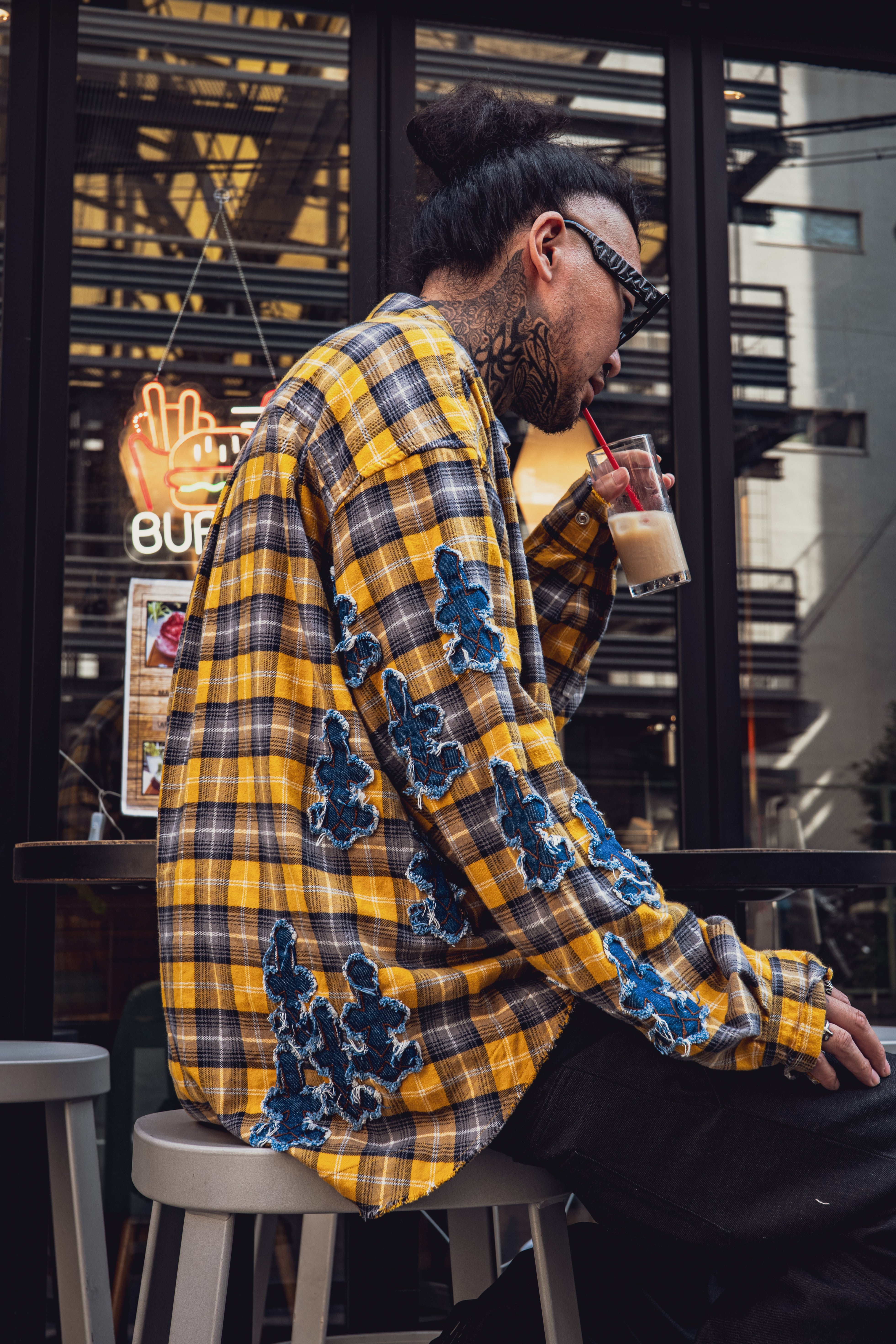 Denim Patch Check Shirts