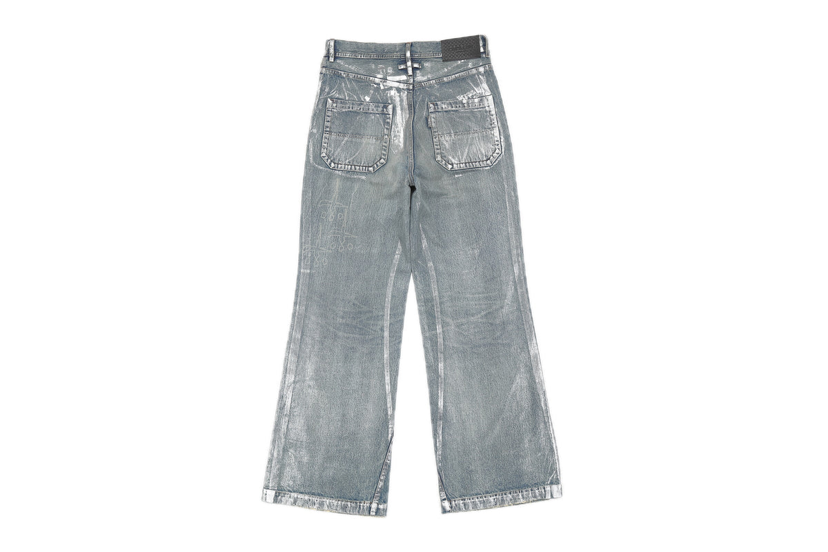 BOWL LEGGED PANTS 'GLOSSY DENIM' – INDIGO – 背面 (IMG_0079.JPG)