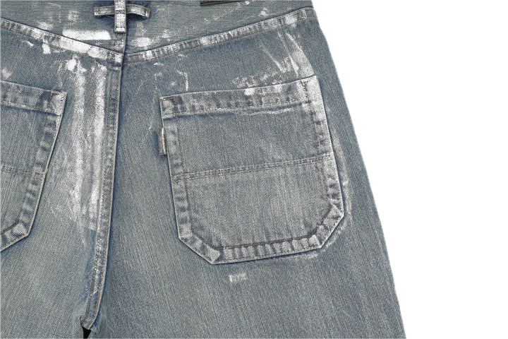 BOWL LEGGED PANTS 'GLOSSY DENIM' – INDIGO – バックポケット (IMG_0082.JPG)