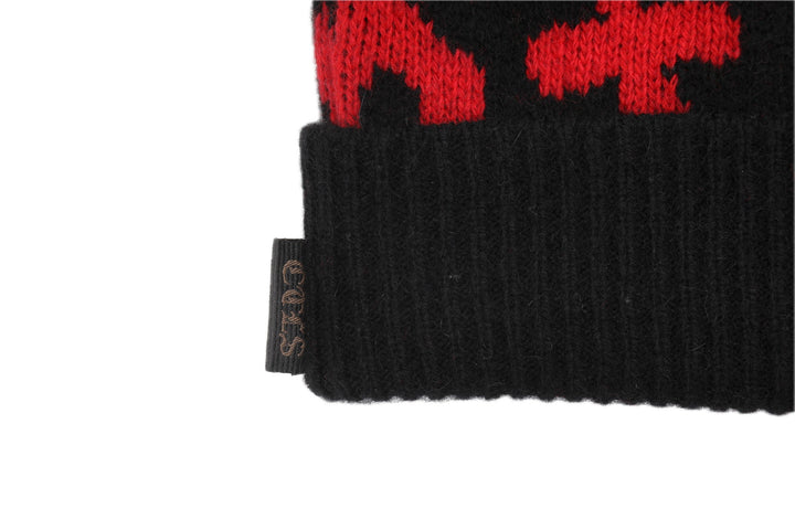 LEOPARD KNIT CAP – BLACK – サイドタグ (IMG_0004.JPG)