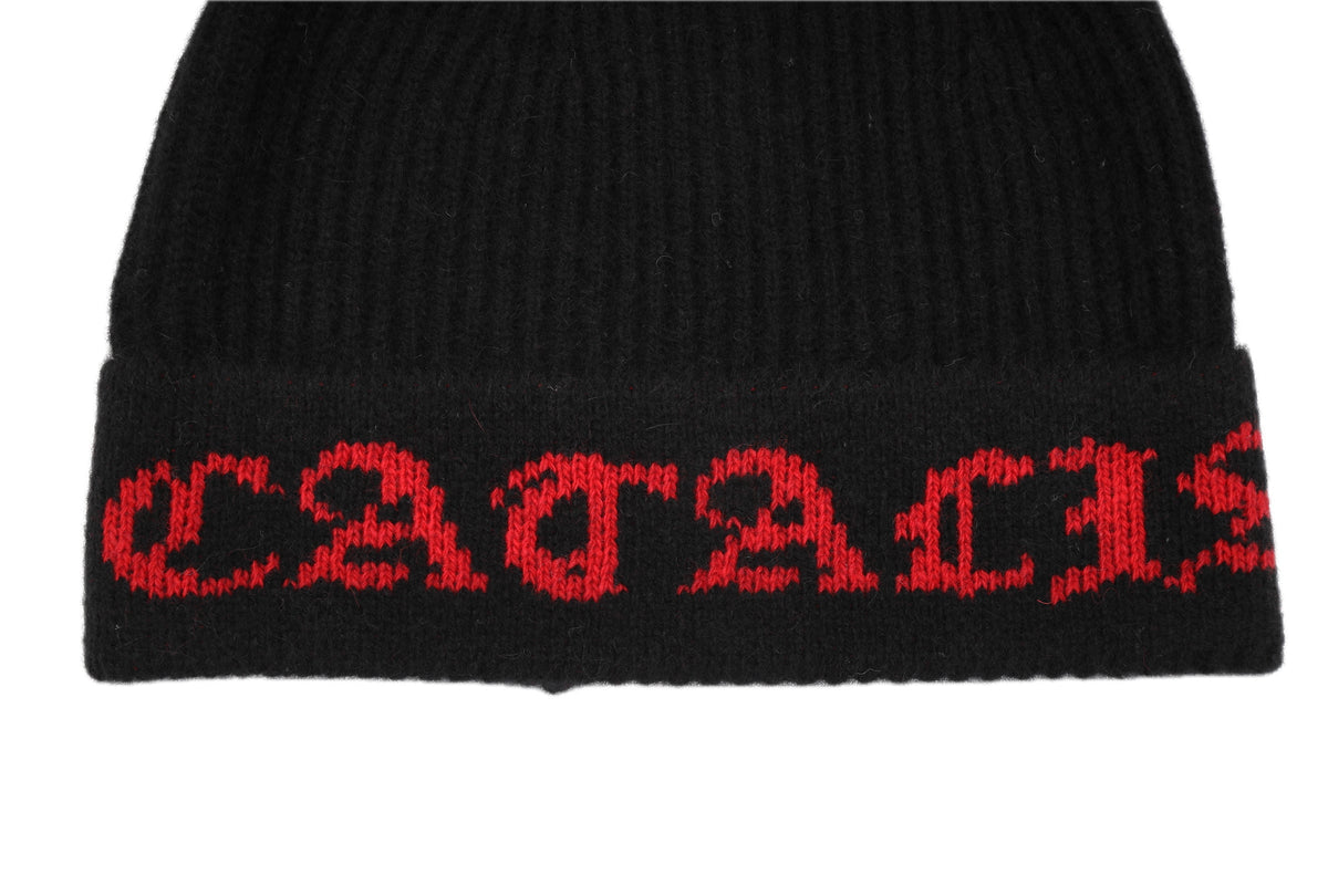 LOGO KNIT CAP – BLACK – ロゴディテール (IMG_0033.JPG)