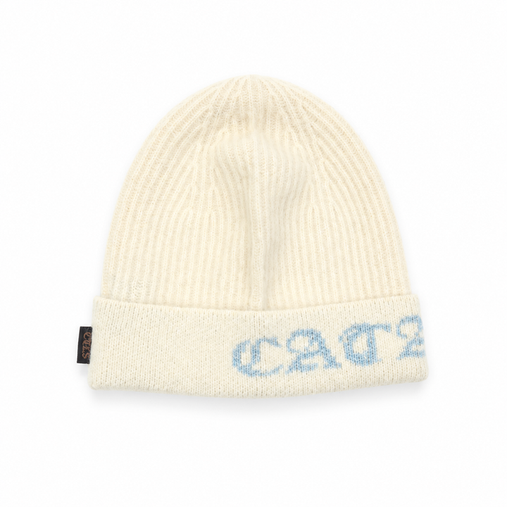 LOGO KNIT CAP – WHITE – front