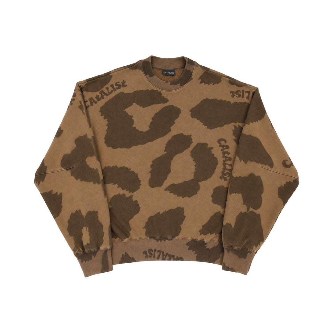 CATALIST COMMON SWEAT SHIRT 'LEOPARD' BEIGE front
