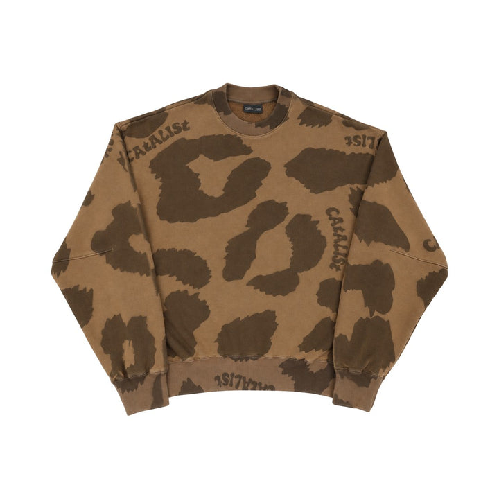 CATALIST COMMON SWEAT SHIRT 'LEOPARD' BEIGE front