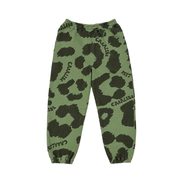 CATALIST COMMON SWEAT PANTS 'LEOPARD' KIWI front