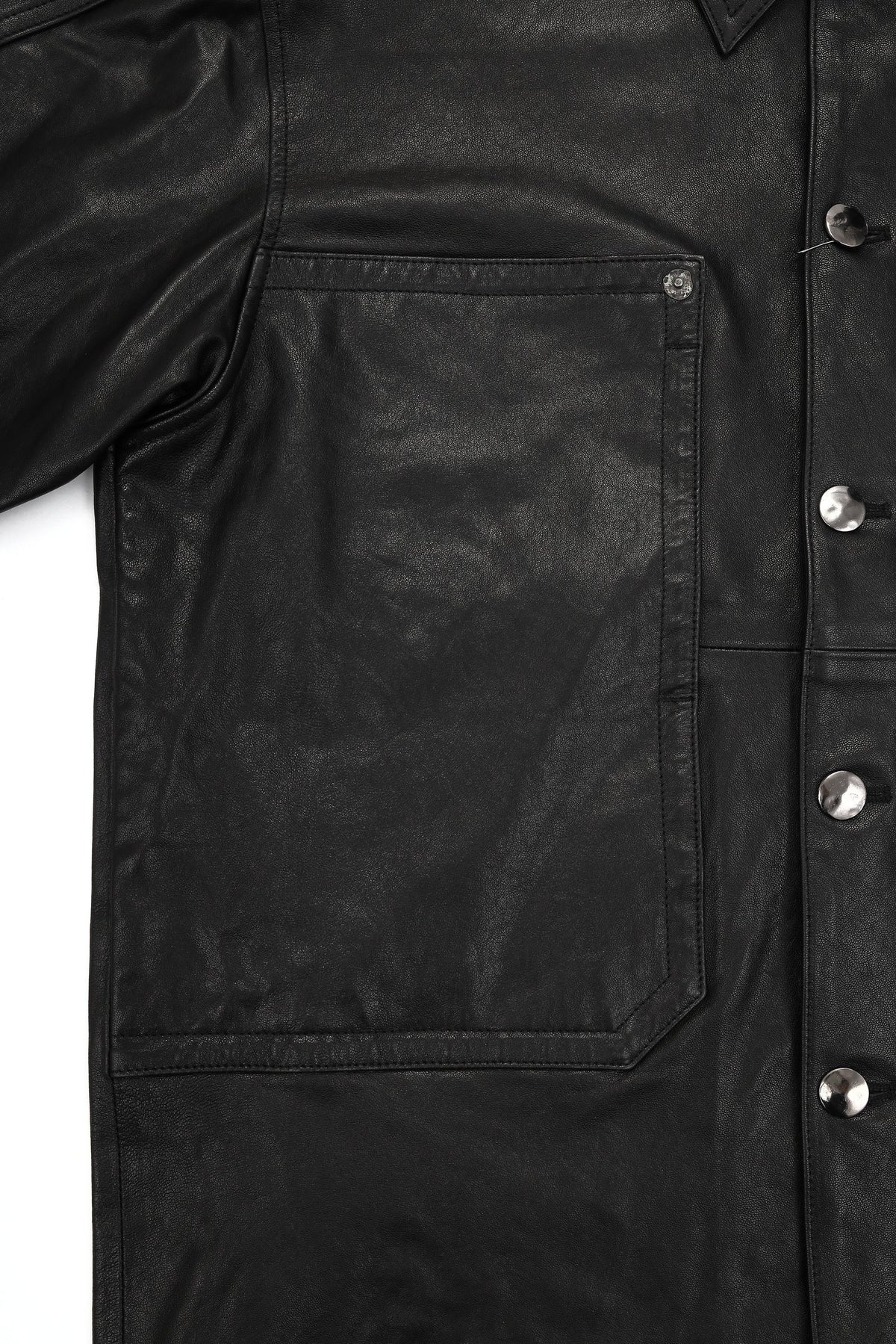 LEATHER WORK JACKET – BLACK – フロントポケット (IMG_0087.JPG)