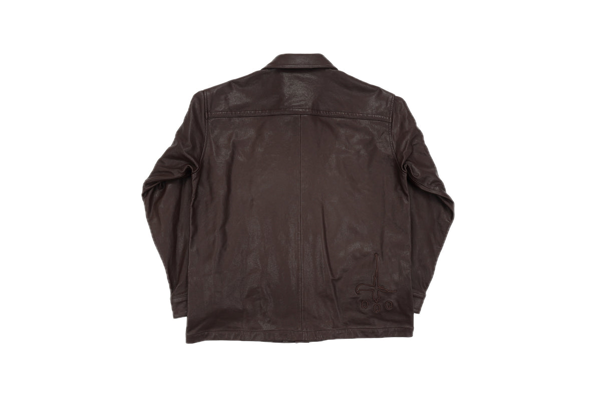LEATHER WORK JACKET – CHOCO – 背面 (IMG_0092.JPG)