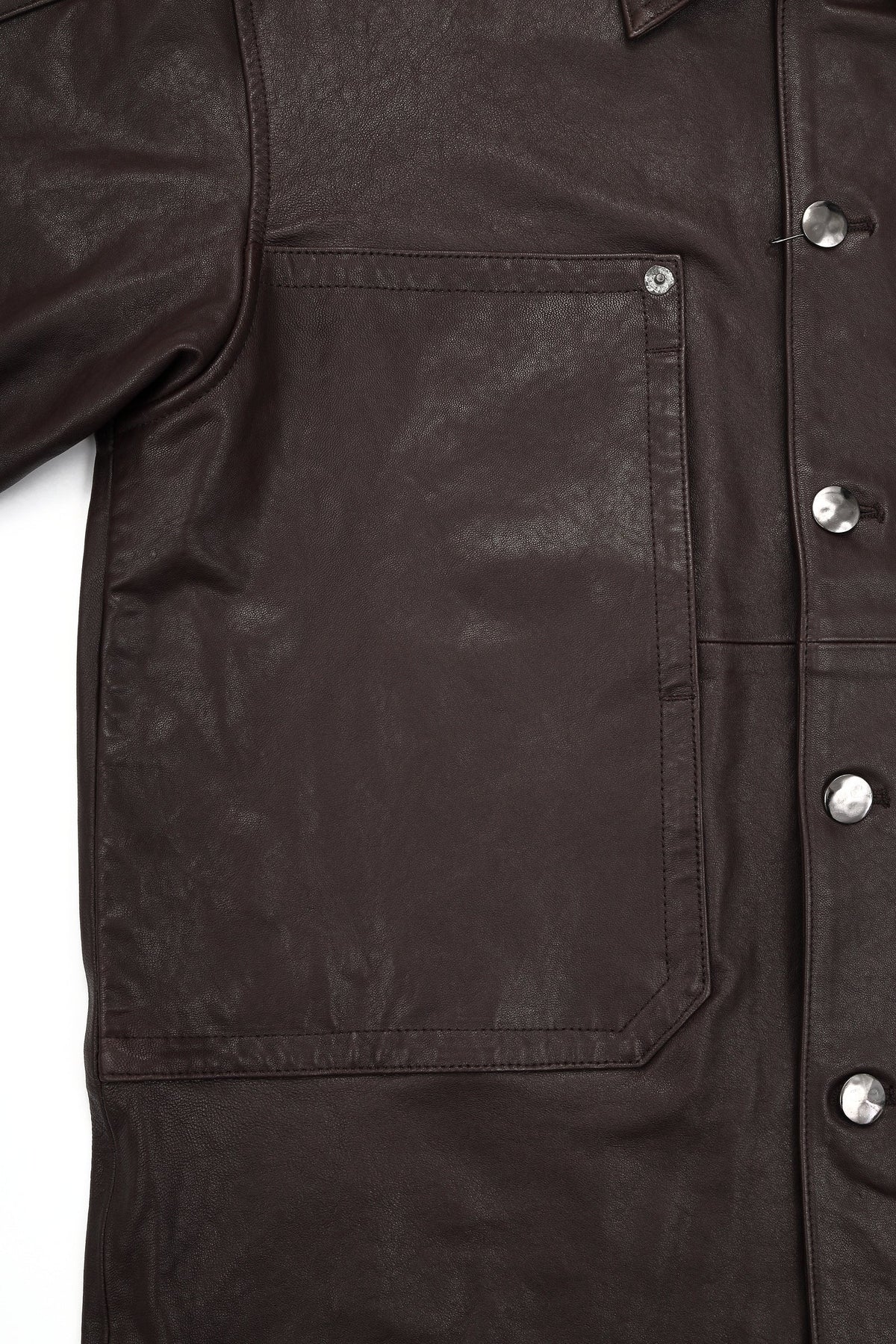 LEATHER WORK JACKET – CHOCO – フロントポケット (IMG_0095.JPG)