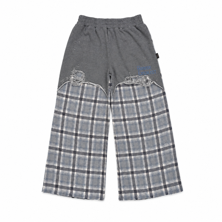CHECK PYJAMA PANTS – BLUE – front