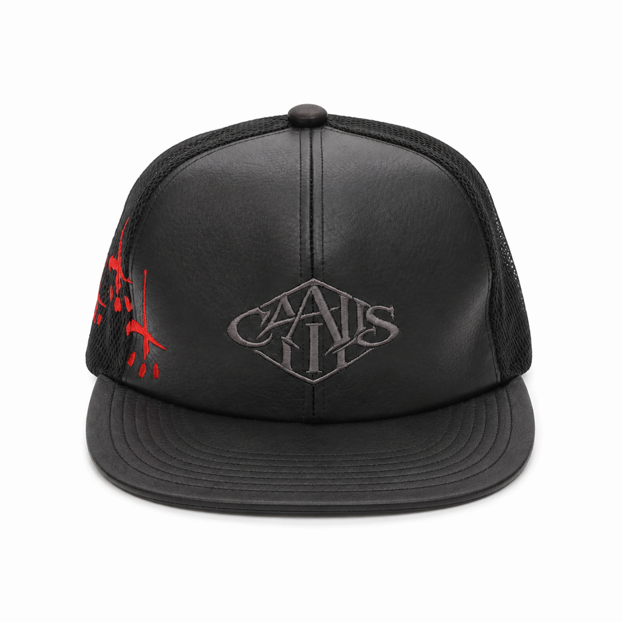 LEATHER SNAPBACK CAP "DIAMOND LOGO"
