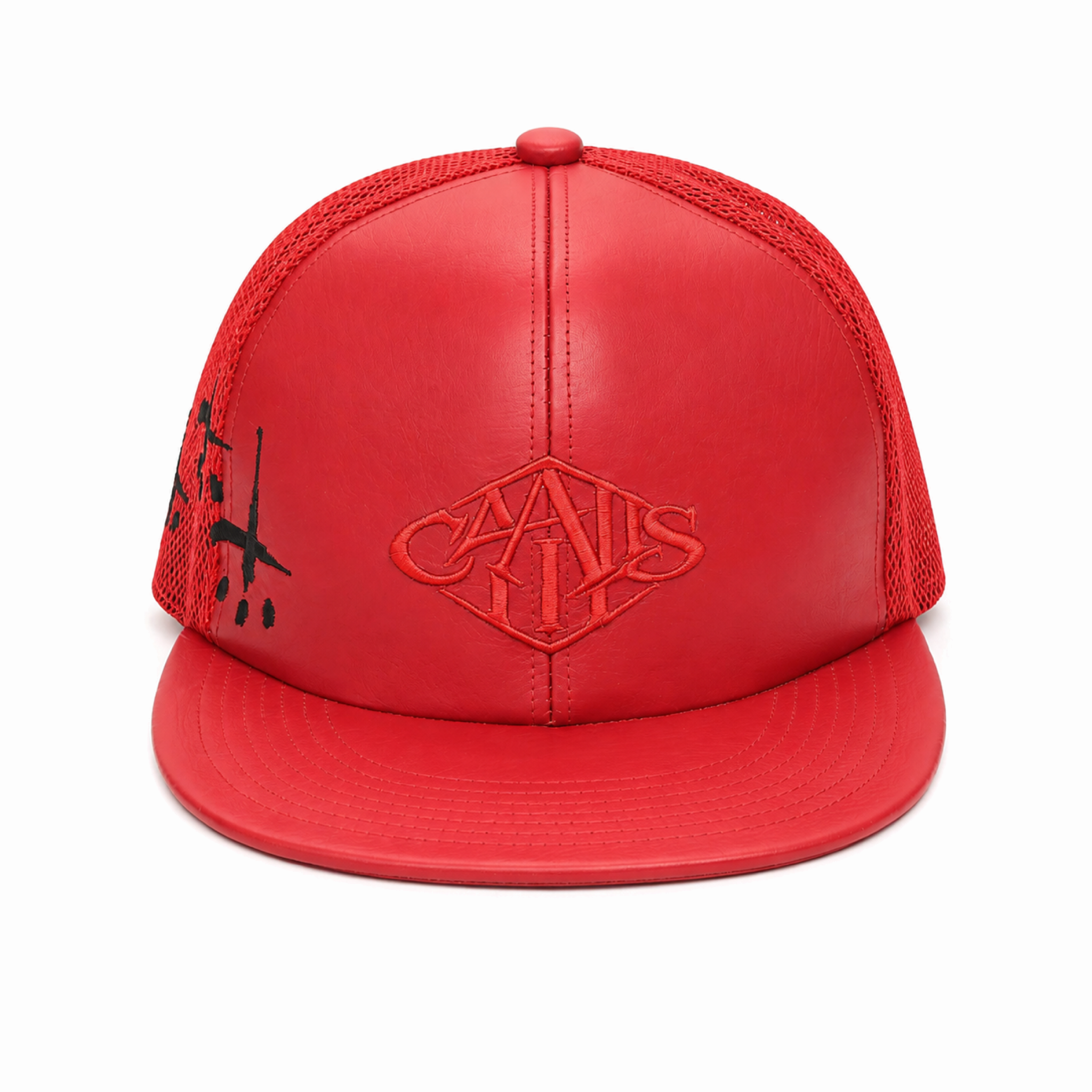 LEATHER SNAPBACK CAP "DIAMOND LOGO"