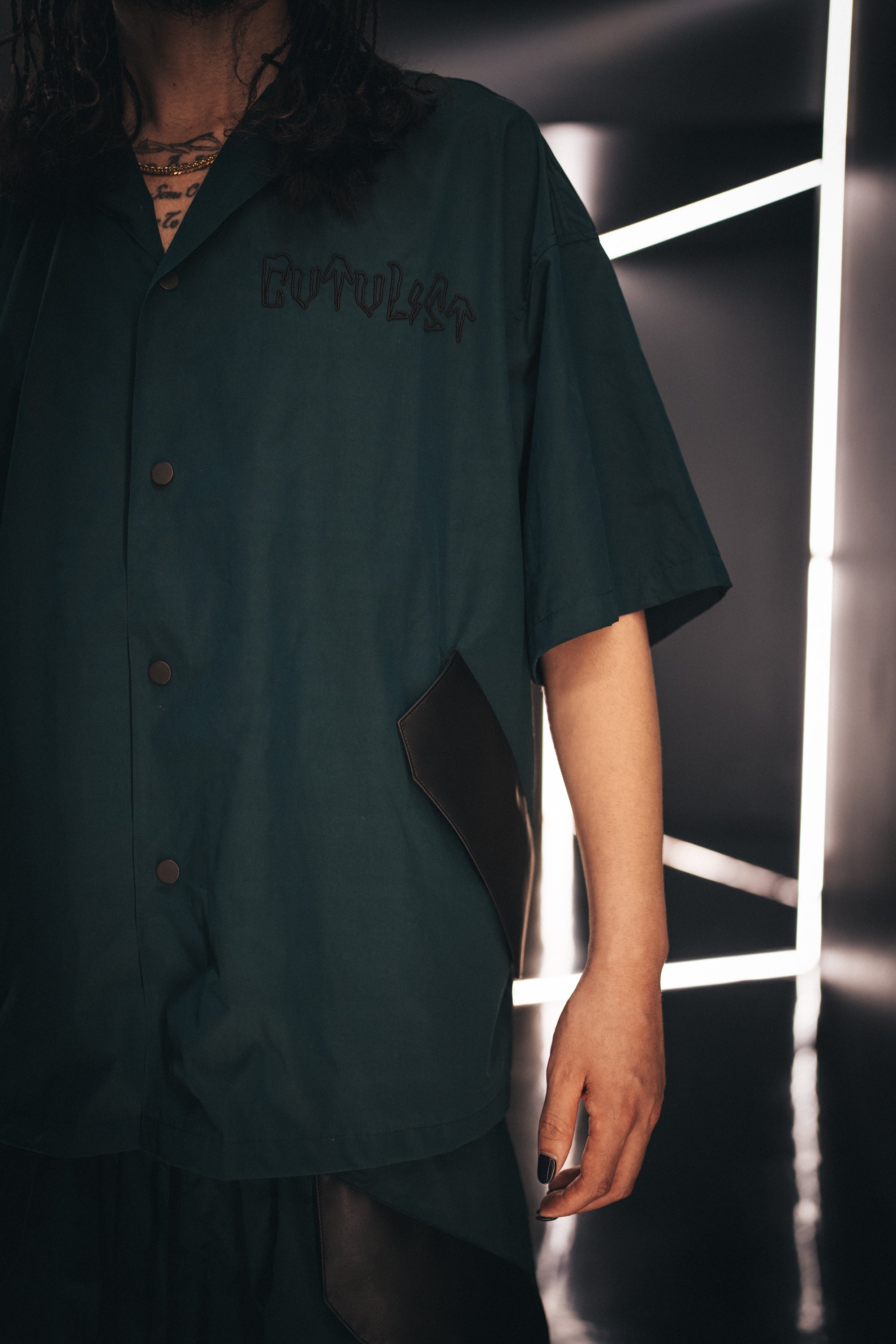 Vegan Leather Pocket Shirt