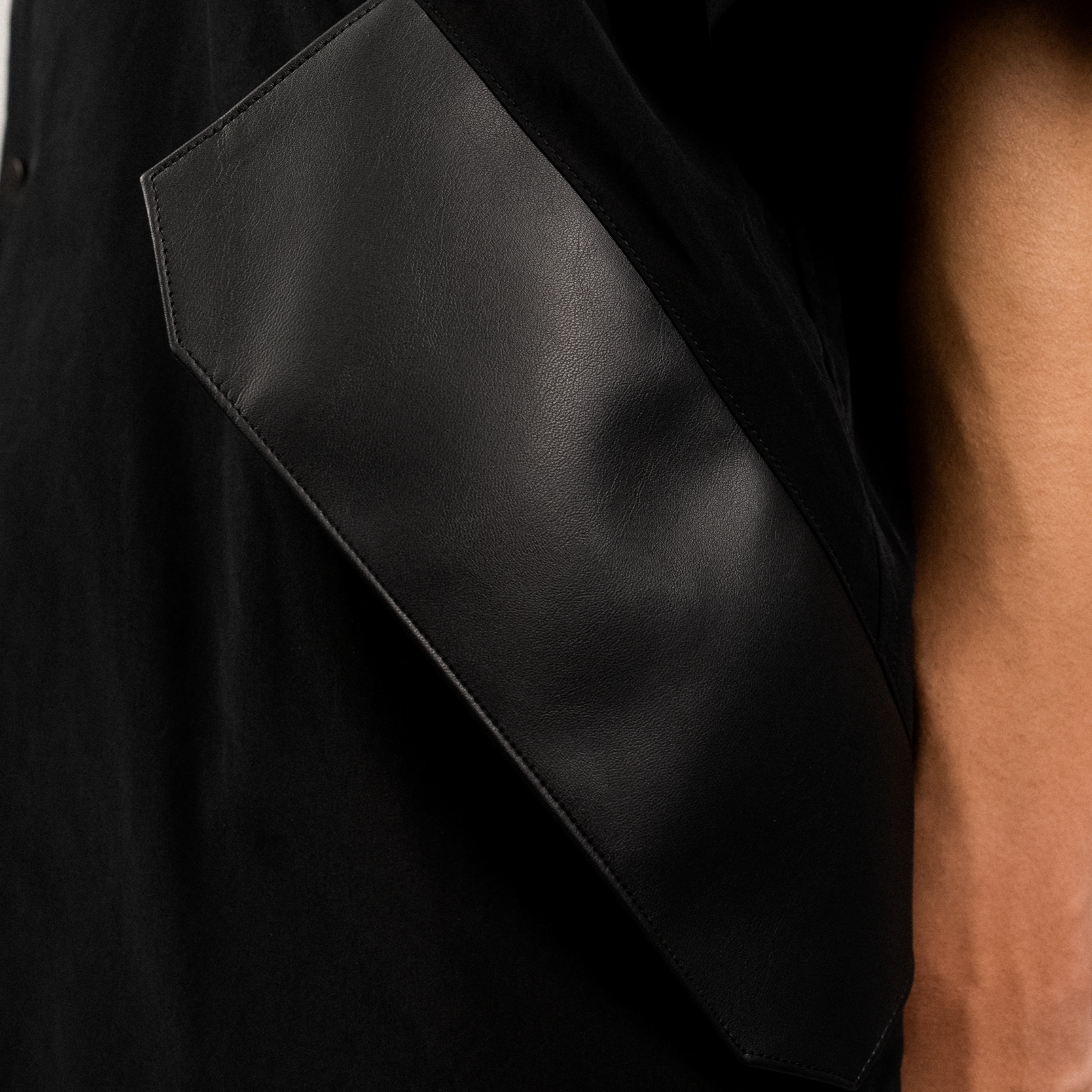 Vegan Leather Pocket Shirt